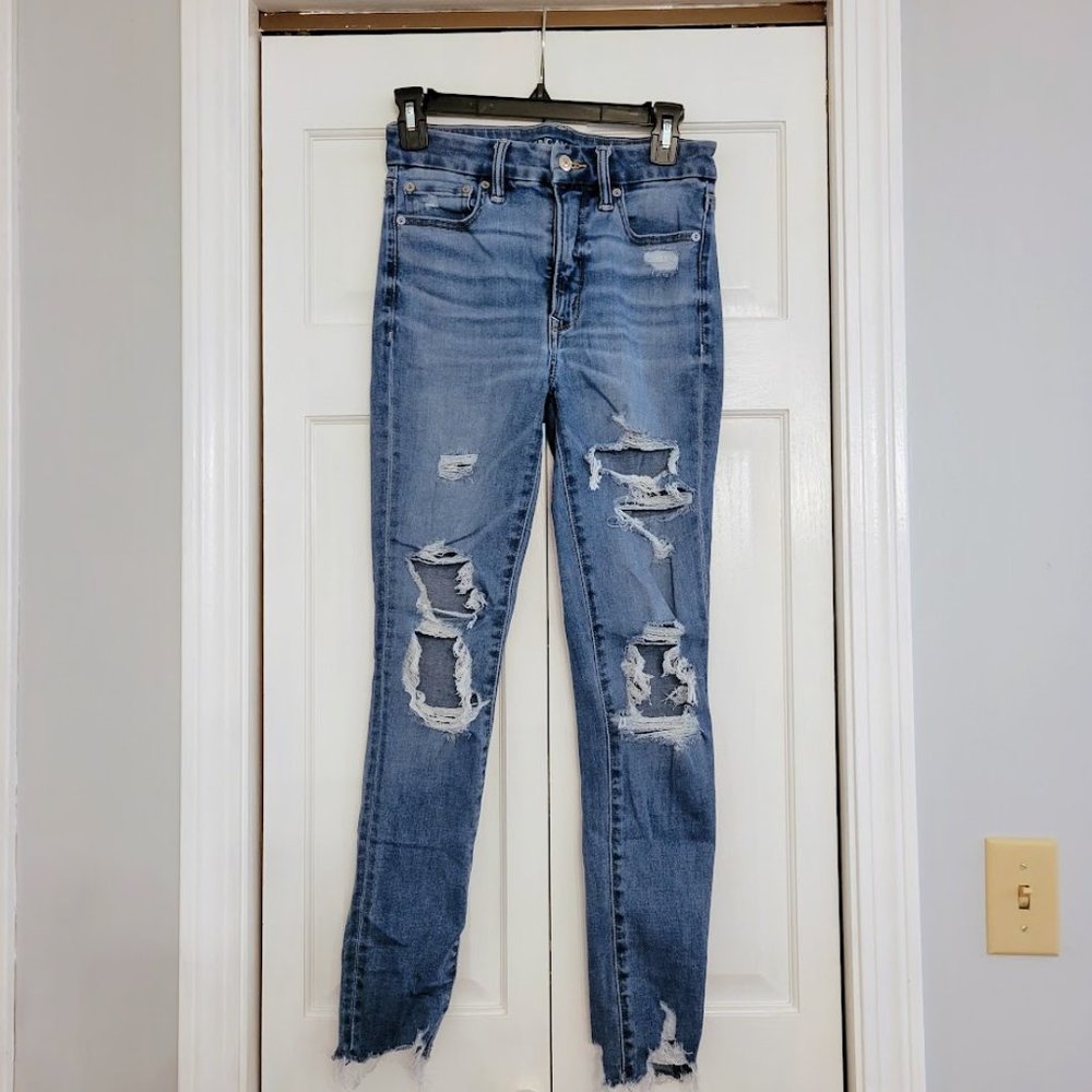 American Eagle Luxe Jean Super Hi Rise Jeggings, Ladies Size 6 Regular